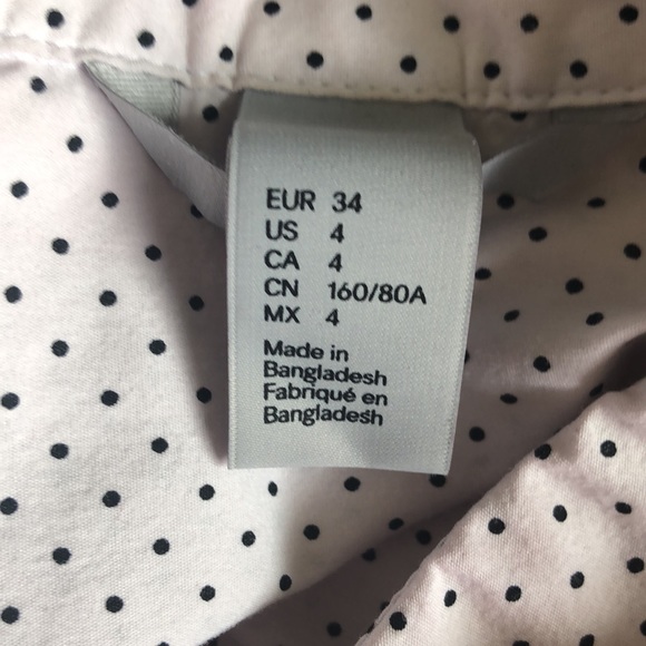 White with black polka dot Button up blouse - Picture 4 of 4